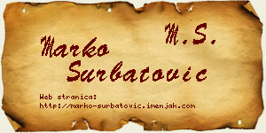 Marko Šurbatović vizit kartica
